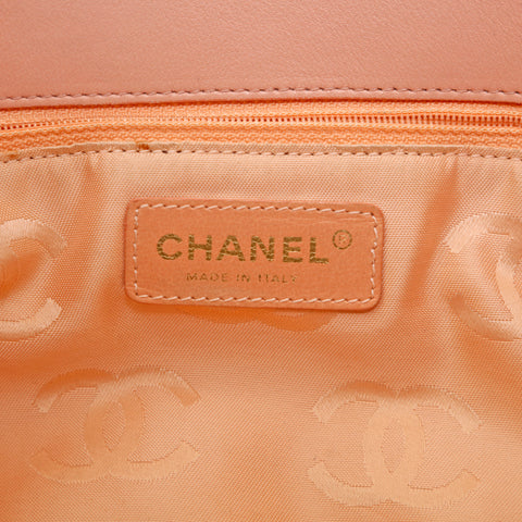 シャネル CHANEL ストロー チェーンショルダー トートバッグ ピンク P15326