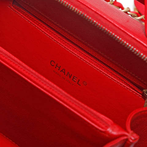 シャネル CHANEL キャビアスキン CCフィリグリー バニティ ハンド ショルダーバッグ レッド P15329