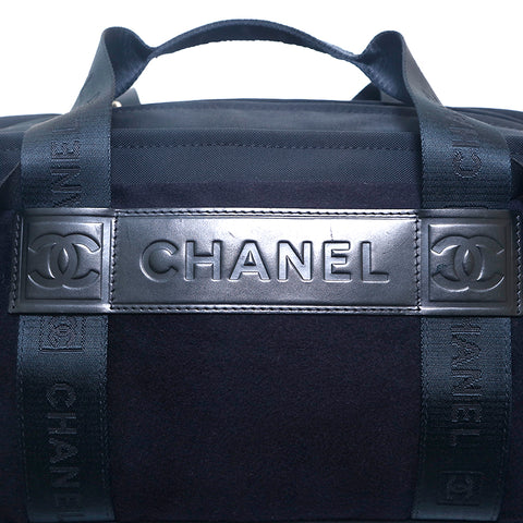 シャネル CHANEL スポーツライン ボストンバッグ ハンドバッグ コットンxナイロン ブラック P15333