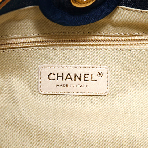 シャネル CHANEL デニム ドーヴィル チェーントート ショルダーバッグ ネイビー P15335