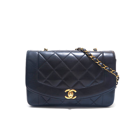 シャネル CHANEL ダイアナフラップ チェーン ショルダーバッグ ブラック P15348