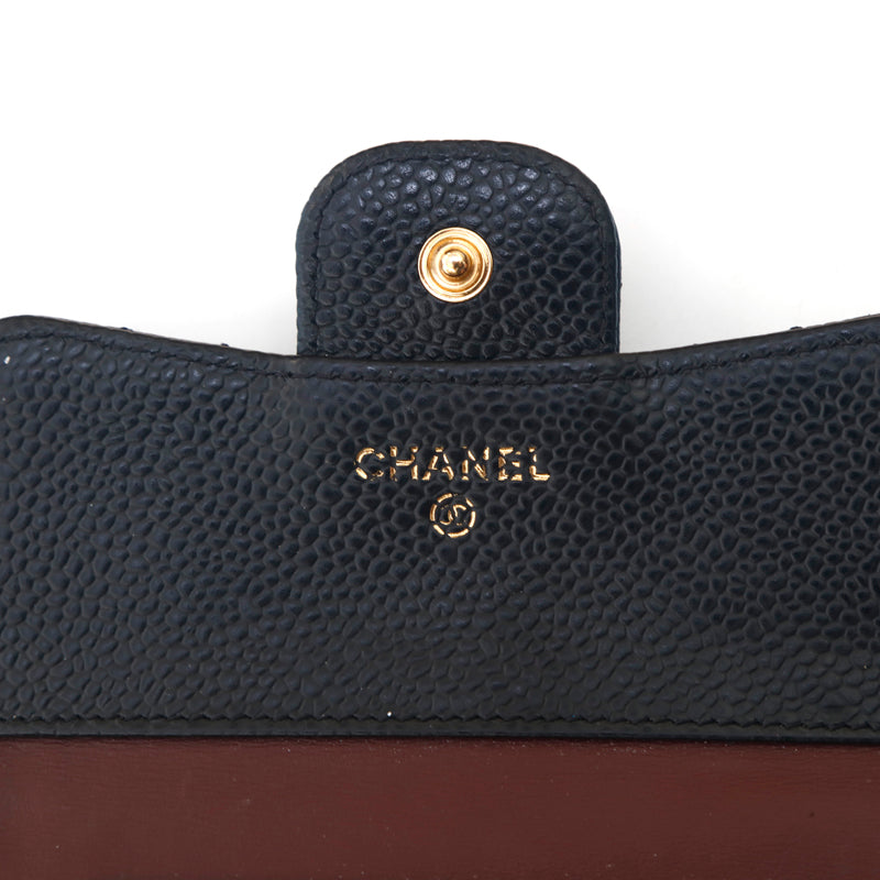 CHANEL シャネル 財布 キャビアスキン デカココマーク ブラック CHANEL シャネル 財布 キャビアスキン 三つ折り レザー ココ