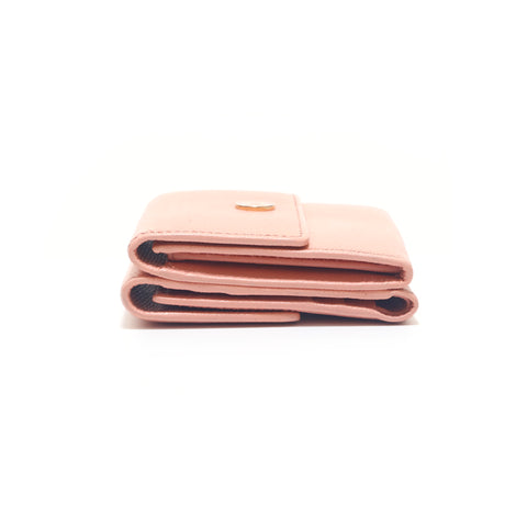 シャネル CHANEL ココボタン Wホック 折り財布 ピンク P15384