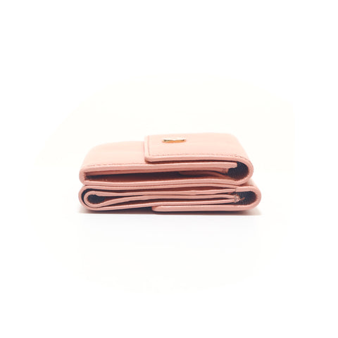 シャネル CHANEL ココボタン Wホック 折り財布 ピンク P15384