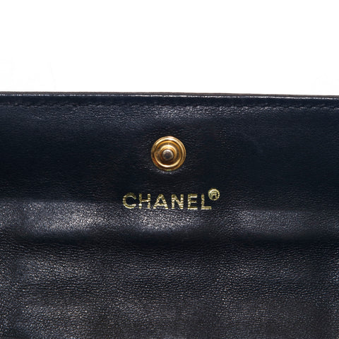 Chanel Chocolate bar portefeuille pliant noir P15387