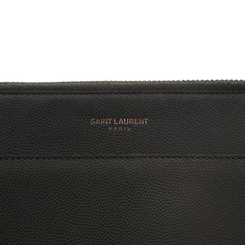 サンローランパリ SAINT LAURENT PARIS ロゴ クラッチバッグ レザー グレー P15399