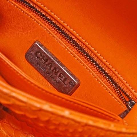 Chanel Coco Mark Exotic Leather 2way Sac à épaule orange P15412