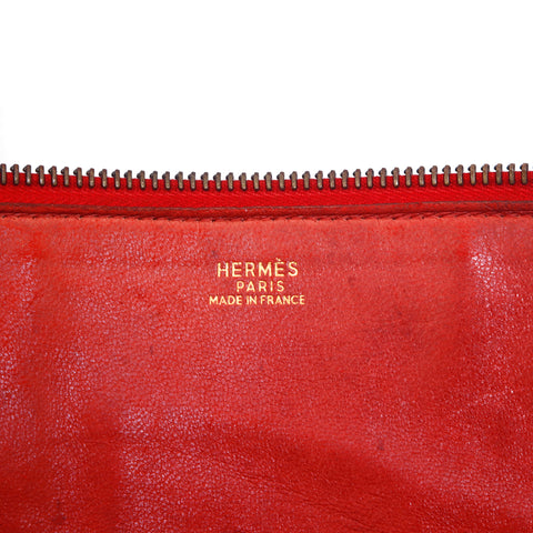 Hermes Bolid 27 g Metallarmatur Handtasche X Graviert 1994 Kushbell Red P15444