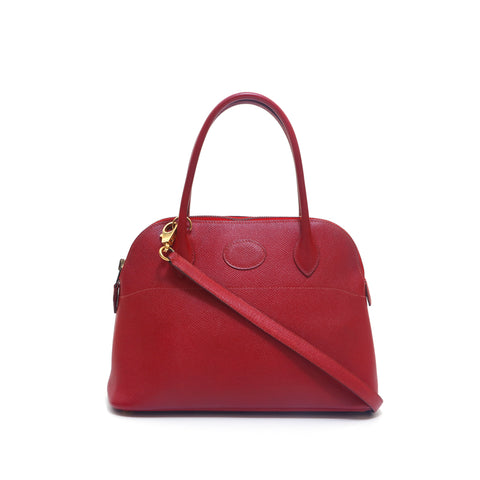 Hermes Bolid 27 g Riches métalliques Sac à main x gravé 1994 Kushbell Red P15444