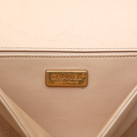 Chanel Boy Chanel Coco Mark Recond Bag Leder beige P15456