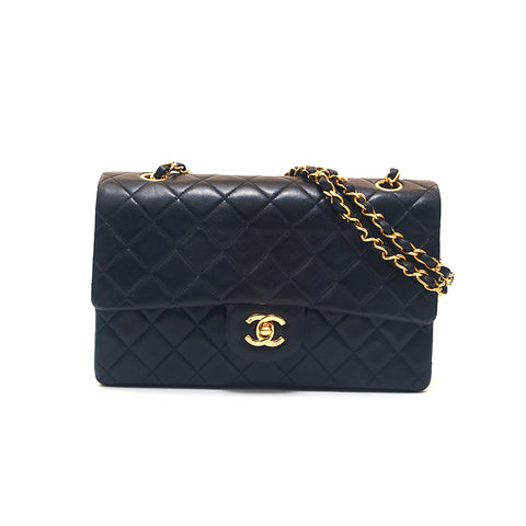 シャネル CHANEL ダブルフラップ マトラッセ ココマーク ショルダーバッグ レザー ブラック P15458