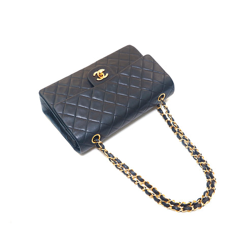 シャネル CHANEL ダブルフラップ マトラッセ ココマーク ショルダーバッグ レザー ブラック P15458