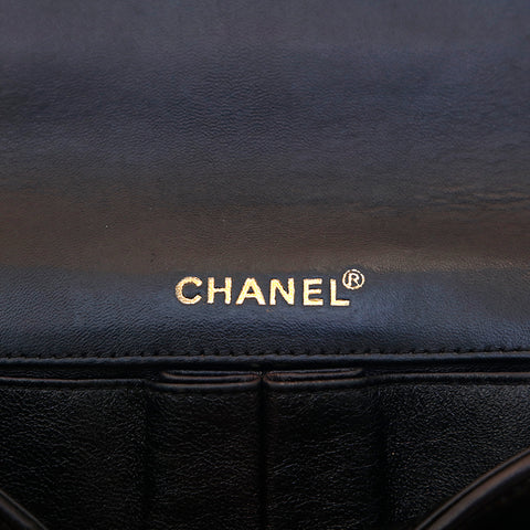 シャネル CHANEL チョコバー ココマーク ショルダーバッグ レザー ブラック P15459