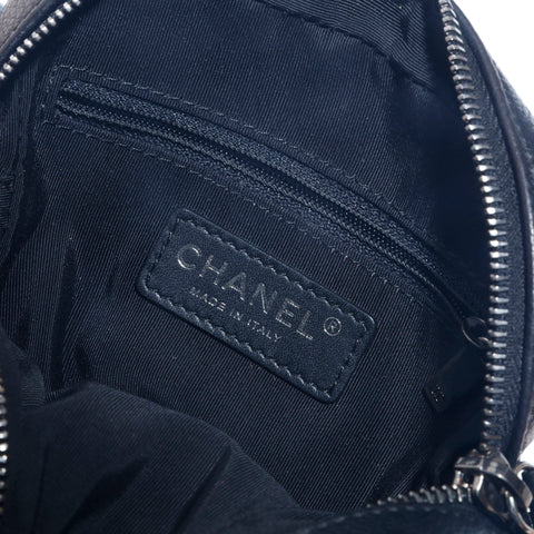 シャネル CHANEL キャビア マトラッセ ココチャーム チェーン ショルダーバッグ ブラック P15509