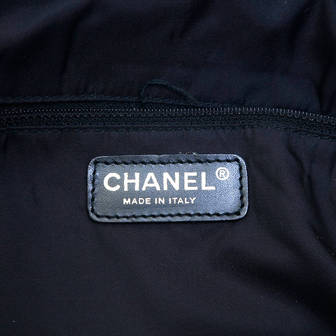 シャネル CHANEL ニュートラベルライン ナイロン キャンバス トートバッグ ブラック P15515