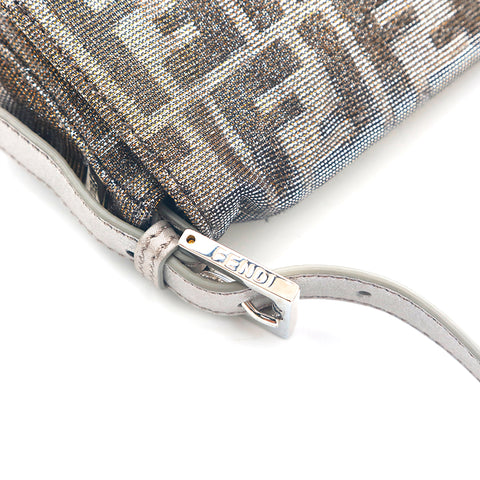 フェンディ FENDI ズッカ柄 バケット ハンドバッグ ゴールド×シルバー P15518