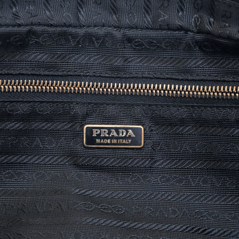 プラダ PRADA スタッズ レザー カテ ハンドバッグ ブラック×ゴールド P15532