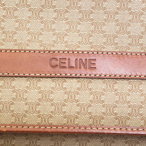 セリーヌ CELINE ロゴ レザー PVC 斜め掛け ショルダーバッグ ブラウン P15579