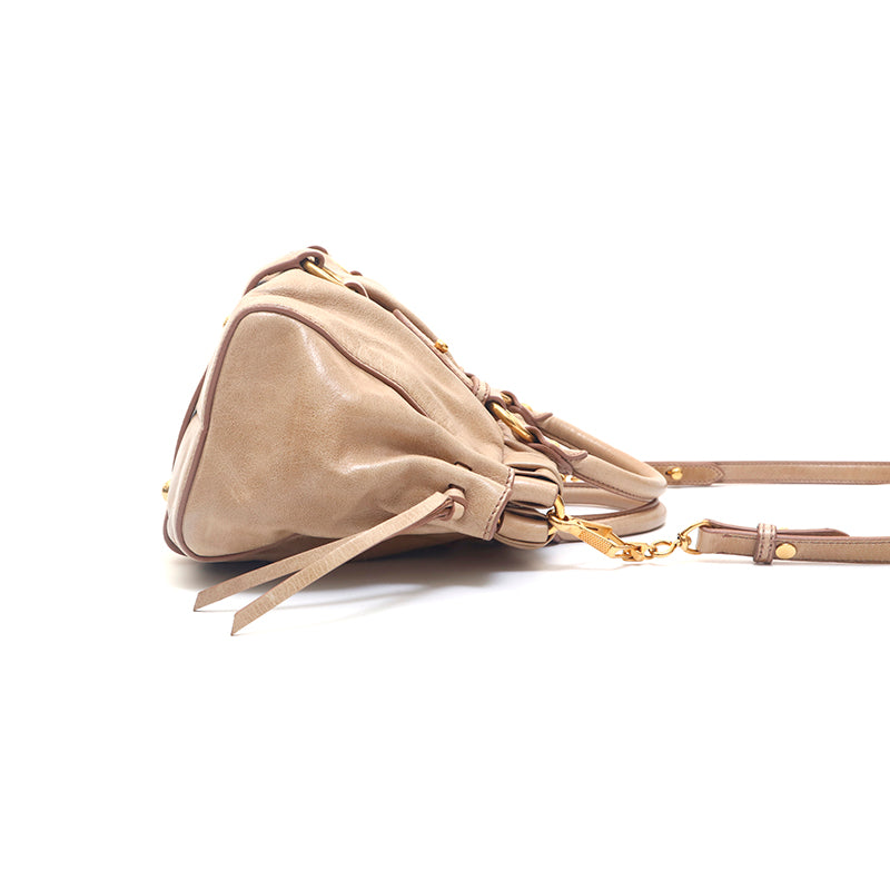Miu Miu Miu Logo 2WAY Shoulder Handbag Beige P15580 – NUIR