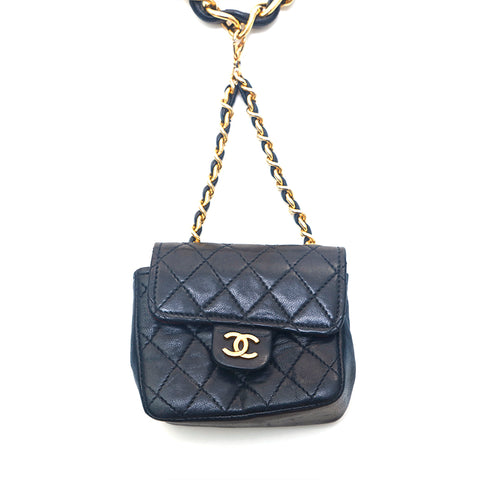 シャネル CHANEL ミニミニマトラッセ チェーン ウエストバッグ ブラック P15602