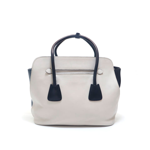 PRADA Logo Leather Handbag Ivory P15623