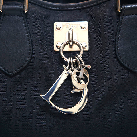 クリスチャンディオール Christian Dior トロッター  ハンドバッグ キャンバス ブラック P15666