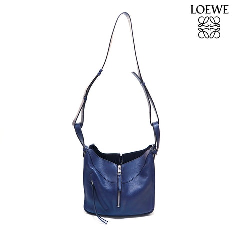 ロエベ LOEWE ハンモック 2way ハンド ショルダーバッグ ネイビー P15702