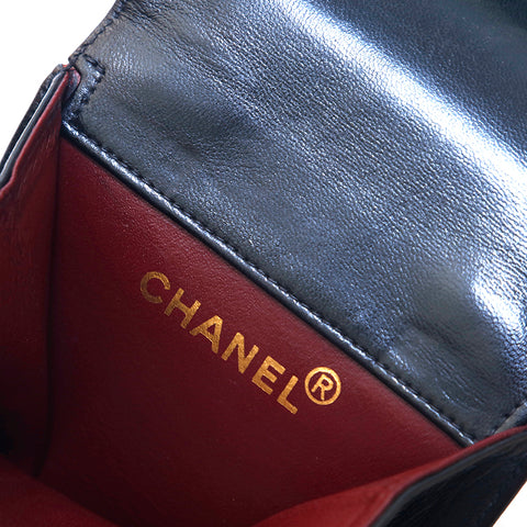 シャネル CHANEL マトラッセ ラムスキン GD金具 ショルダー ポーチ ブラック P15708