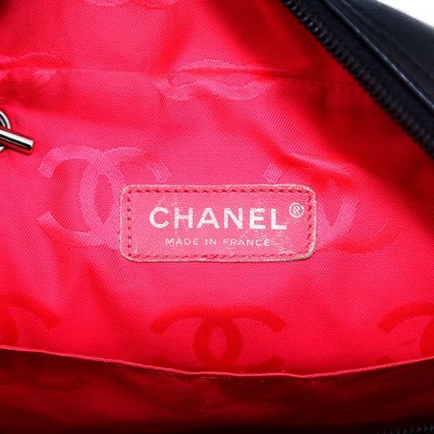 シャネル CHANEL カンボンライン マルチポケット ハンドバッグ レザー ブラック P15733