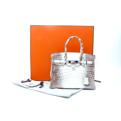 Hermes Birkin 30 P-passende Nilotticus-Matte Handtasche □ R graviert 2014 Himalaya P15735