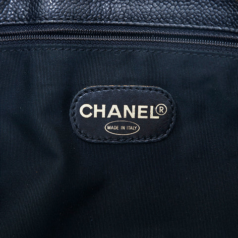 シャネル CHANEL キャビアスキン トート ショルダーバッグ ブラック P15761