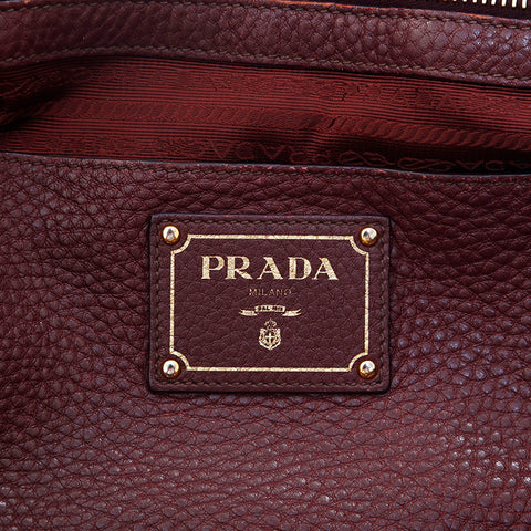 プラダ PRADA レザー 2WAY トートバッグ ワインレッド P15762