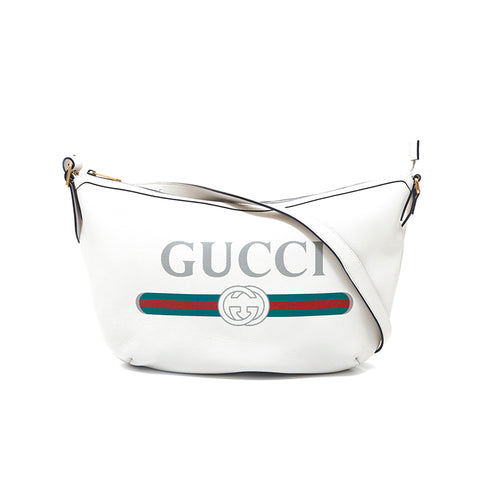 グッチ GUCCI ロゴ レザー トート ショルダーバッグ ホワイト P15768