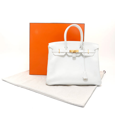 エルメス HERMES バーキン35 G金具 ハンドバッグ T刻印  2015年 トリヨンクレマンス ホワイト P15795