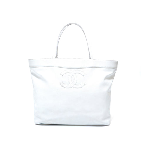 シャネル CHANEL キャビアスキン ココマーク  ハンドバッグ レザー ホワイト P15820