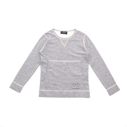 Chanel Coco Mark 100% Sweater en cachemire # 34 Grey tricot P15853