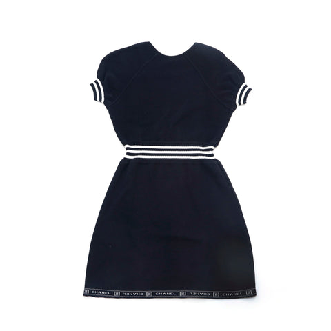 Chanel Sports Line Coco Mark Cotton #40 Dress Black P15861 – NUIR VINTAGE Chanel Sports Line Coco Mark Cotton #40 Dress Black P15861 – NUIR VINTAGE