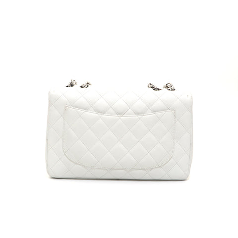 Chanel Caviar Skin Decamatelasse Chain Shoulder Bag White P15875