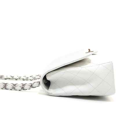 Chanel Caviar Skin Decamatelasse Chain Shoulder Bag White P15875