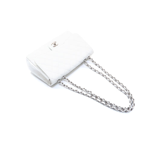 Chanel Caviar Skin Decamatelasse Chain Shoulder Bag White P15875