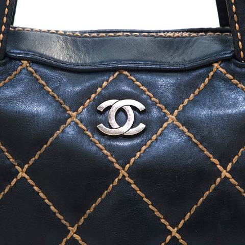 シャネル CHANEL ワイルドステッチ ココマーク ハンドバッグ ブラック P15876