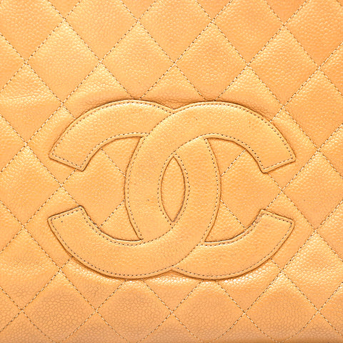 シャネル CHANEL キャビアスキン GSTトート チェーン ショルダーバッグ ベージュ P15877