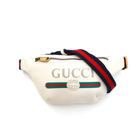 グッチ GUCCI ロゴプリント ウエストバッグ ホワイト P15929