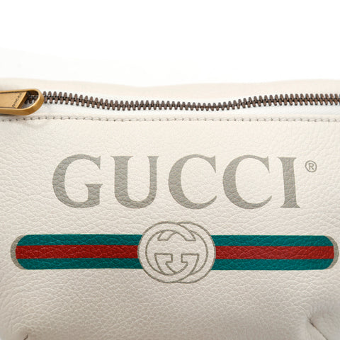 グッチ GUCCI ロゴプリント ウエストバッグ ホワイト P15929