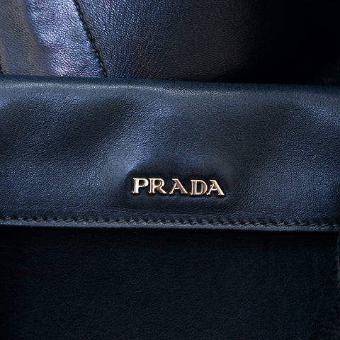 プラダ PRADA 三角ロゴ レザー トートバッグ ブラック P15936