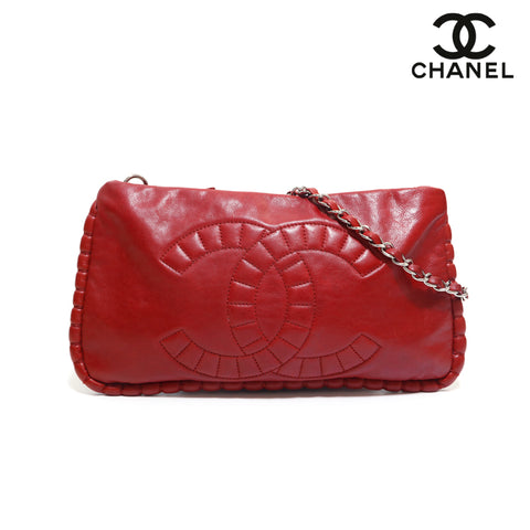 シャネル CHANEL ココマーク チェーン ショルダーバッグ レッド P15950