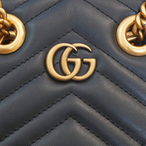 グッチ GUCCI GG レザー 2WAY ミニ ショルダーバッグ ブラック P16001