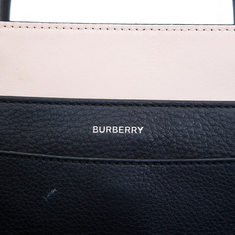 バーバリー BURBERRY ロゴ 2way ハンド ショルダーバッグ レザー ブラック P16008