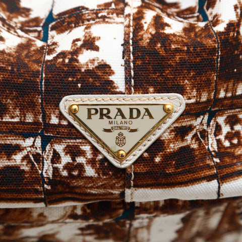 プラダ PRADA カナパ  ハンドバッグ キャンバス ブラウン P16017