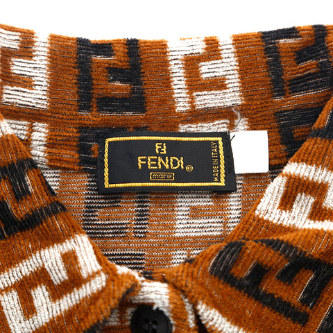 フェンディ FENDI ズッキーノ パイル地 ポロシャツ ブラウン P16021